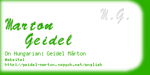 marton geidel business card