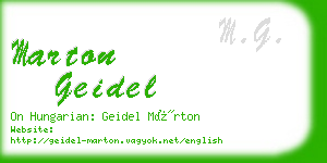 marton geidel business card